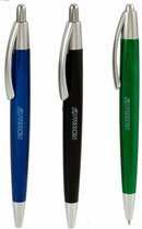 balpennen 14 cm staal groen/zwart/blauw 3-delig