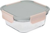 lunchbox Mindful 700 ml 16,5 x 16 x 7,5 cm glas grijs/roze