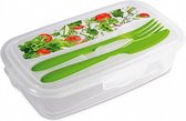 lunchbox Paris bestek 1 liter 22,5 x 13,8 cm transparant