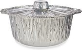 wegwerppot 29 x 26 cm aluminium zilver 2 stuks