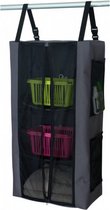 hangkast 3 etages 74 x 40 x 20 cm polyester grijs/zwart