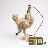 struisvogel met lamp E27 | goud | 19.5 x 16.5 x 47.5 cm