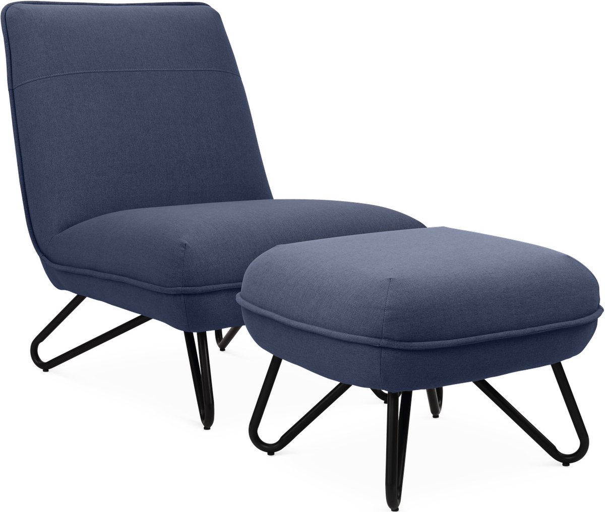 Lanterfant® Loungeset Jeroen - Incl. voetenbank - Blauw