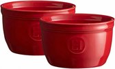 ovenschaaltjes 9 x 5,5 cm keramiek 150 ml rood 2 stuks