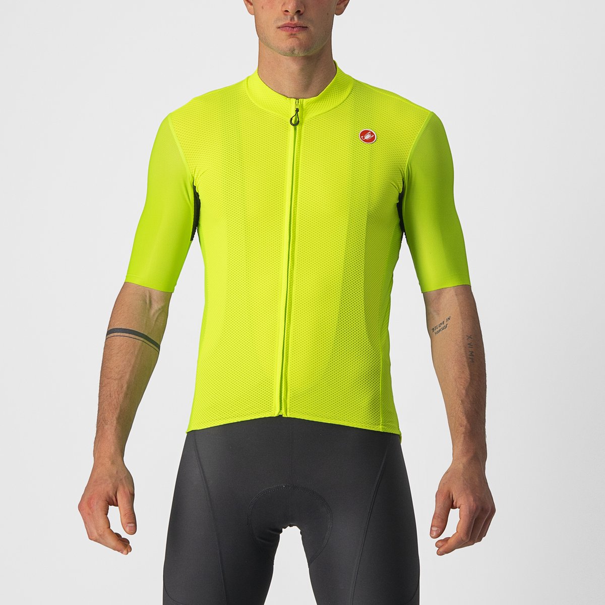 Castelli Fietsshirt Korte Mouwen Heren Lime - ENDURANCE ELITE JERSEY ELECTRIC LIME-S
