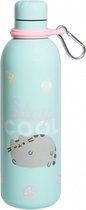 drinkfles Pusheen 500 ml 7 x 25 cm RVS lichtblauw