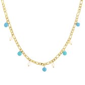 Ketting Lorena - Michelle Bijoux - Ketting - One size - Goud/Turquoise