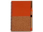 notitieboek 12,5 x 18 cm hout oranje 140 pagina's