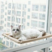 Kattenhangmat voor raam - Hangmat kat - Kattenmat - Kattenmand raam - Kattenmand - Kattenspeeltjes - Beige - Voor grote & kleine katten - tot 20 KG
