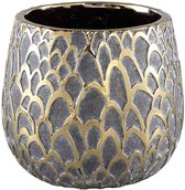 PTMD Merle Ronde Bloempot - H16,5 x Ø18 cm - Keramiek - Goud