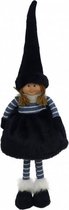 kerstfiguur meisje 18 x 15 x 58 cm polyester blauw