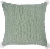 kussen gestreept 45 x 45 cm textiel groen/wit