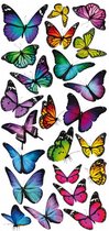 muurstickers Butterflies 15 x 31 cm vinyl 23-delig