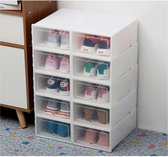 Pico NL® Schoenen Opbergsysteem Set van 6 Schoenendozen - Schoenrek Transparant - Sneaker Organizer Doorzichtig - Wit