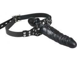 Nooitmeersaai - Mondknevel met siliconen dildo - zwart