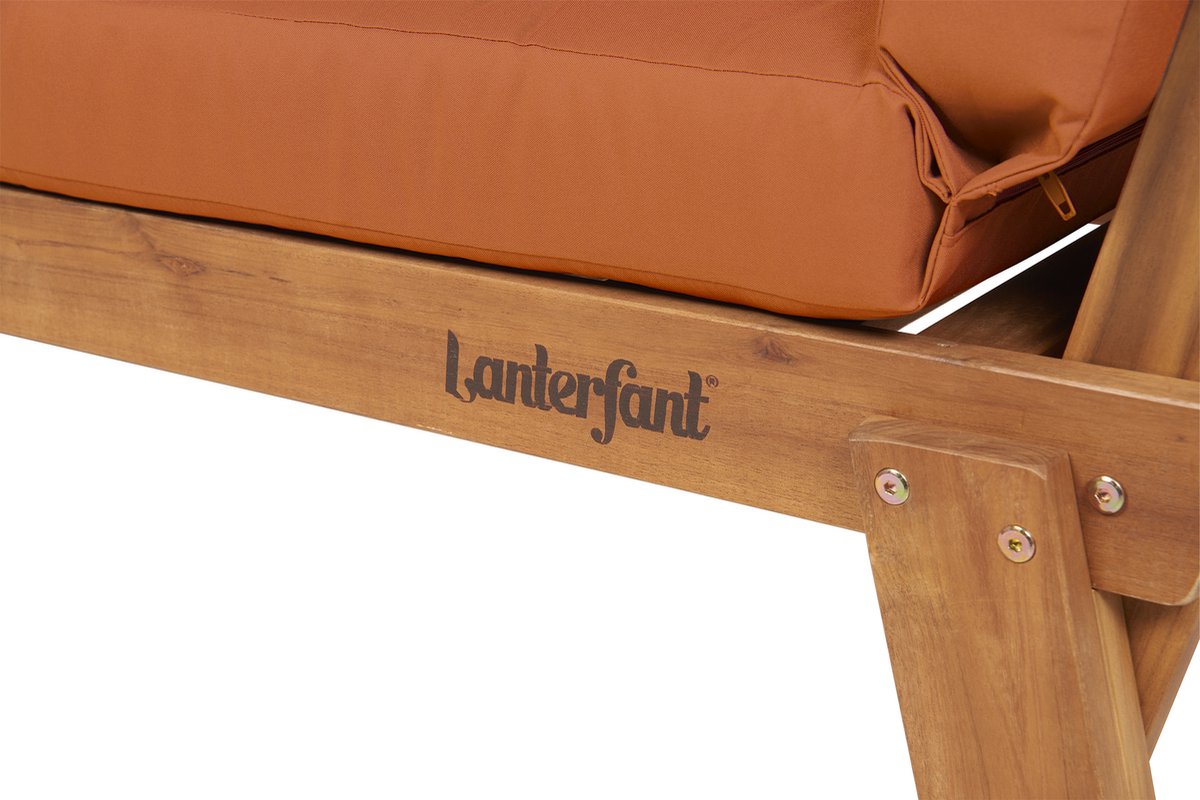 Lanterfant® Loungebank Liv - Hardhout - Uitklapbaar - Terracotta | bol