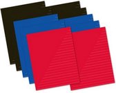 schriften A5 gelinieerd 21 cm zwart/blauw/rood 10 stuks