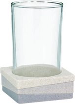 drinkbeker- en houder Valura 11 x 7,5 cm grijs