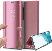 Coque Samsung Galaxy S22 - Book Case Mirror Wallet Cover Case Rose Gold