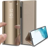 Hoesje geschikt voor Samsung Galaxy S22 - Book Case Spiegel Wallet Cover Hoes Goud