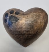 Urn hart vorm brons kleur met hondenpoot - Urn - Honden - Hondenpoot - Hart