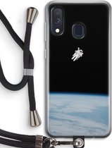 Case Company® - Samsung Galaxy A40 hoesje met Koord - Alone in Space - Telefoonhoesje met Zwart Koord - Bescherming aan alle Kanten en Over de Schermrand