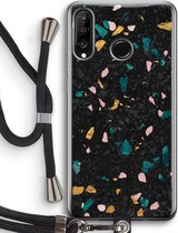 Case Company® - Huawei P30 Lite hoesje met Koord - Terrazzo N°10 - Telefoonhoesje met Zwart Koord - Bescherming aan alle Kanten en Over de Schermrand