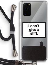 Case Company® - Samsung Galaxy S20 Plus hoesje met Koord - Don't give a shit - Telefoonhoesje met Zwart Koord - Bescherming aan alle Kanten en Over de Schermrand