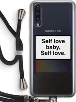 Case Company® - Samsung Galaxy A50 hoesje met Koord - Self love - Telefoonhoesje met Zwart Koord - Bescherming aan alle Kanten en Over de Schermrand