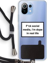 Case Company® - Xiaomi Mi 11 Lite hoesje met Koord - I'm dope - Telefoonhoesje met Zwart Koord - Bescherming aan alle Kanten en Over de Schermrand