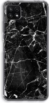 Case Company® - Samsung Galaxy A22 5G hoesje - Zwart Marmer - Soft Cover Telefoonhoesje - Bescherming aan alle Kanten en Schermrand