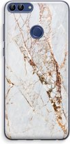 Case Company® - Huawei P Smart (2018) hoesje - Goud marmer - Soft Cover Telefoonhoesje - Bescherming aan alle Kanten en Schermrand