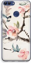Case Company® - Huawei P Smart (2018) hoesje - Japanse bloemen - Soft Cover Telefoonhoesje - Bescherming aan alle Kanten en Schermrand