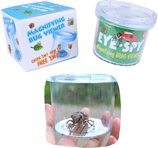 loeppotje - potje voor insecten met vergrootglas - insecten speelgoed - insectenpotje voor kinderen - buitenspeelgoed - Blijderij - Merkloos