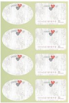 etiketten 6,7 x 4,6 cm papier groen/grijs 64 stuks