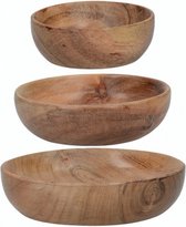 schalenset Naturals 8-10,2-12,4 cm hout bruin 3-delig