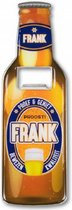 flesopener Frank 8,5 x 6 cm staal blauw/oranje