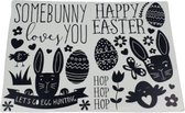 Pasen Raamstickers Happy Easter - Zwart / Wit - Kunststof - 2 Vellen - Interieur - Feest