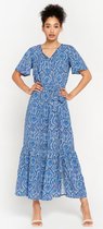 LOLALIZA Maxi wikkeljurk - Blauw - Maat 44
