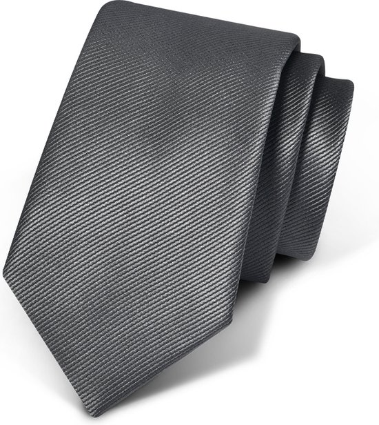 Premium Ties - Luxe Stropdas Heren - Polyester - Grijs - Incl. Luxe Gift Box!