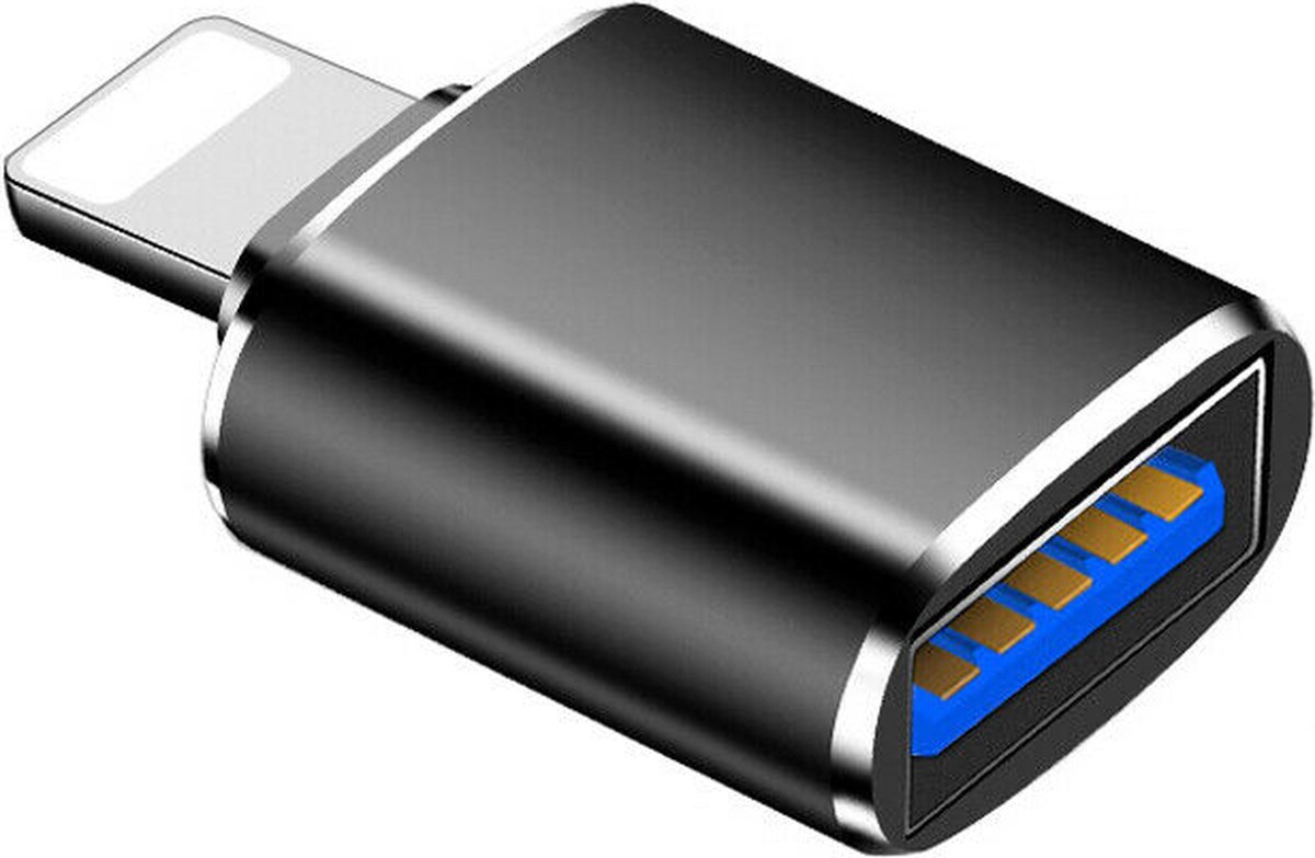 Lightning naar USB Adapter - USB 3.0 OTG Adapter naar Lightning - Geschikt voor iPhone en iPad - Data overzetten van Geheugenkaart naar iPhone / iPad en Vice Versa - Merkloos