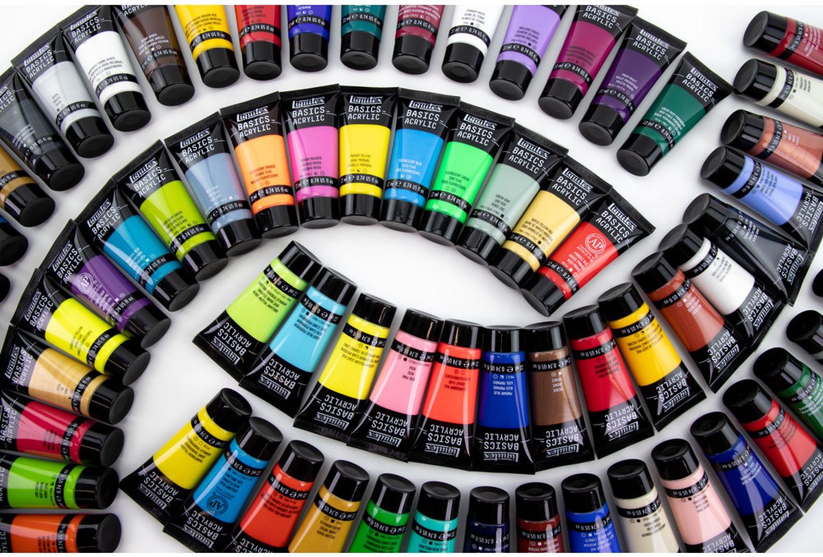 Liquitex 3699401 Basics Acrylverf Set – 72 x 22 ml Tubes | Kunstenaars Acrylverf | Middelmatige Viscositeit | Lichtechte Kleuren voor Schilderen, Canvas & Hobby — afbeelding 6