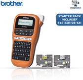 Brother - P-touch E110VP  - Labelprinter - Starterpack incl. Compatible TZe-231 + TZe-631 - incl. Adapter
