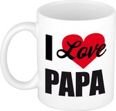 I love papa / Ik hou van papa cadeau koffiemok / theebeker wit - Cadeau mok / Vaderdag