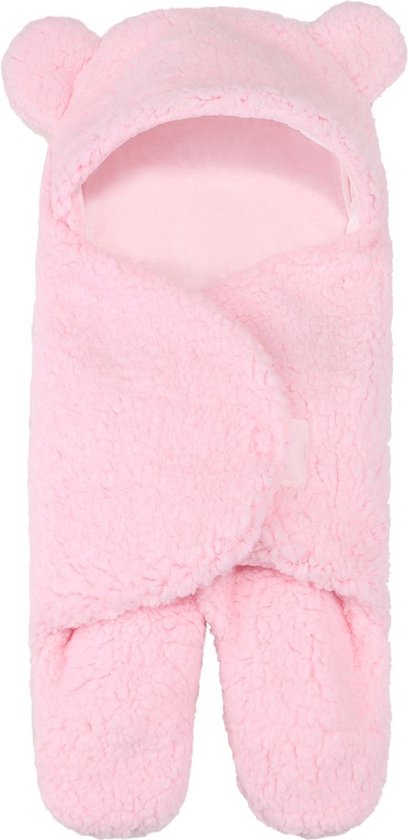 Babyslaapzak - Zachte Roze teddy beer Inbakerdoek newborn - 0-2 mnd