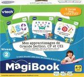 VTech MagiBook Mes apprentissages de Grande Section, CP et CE1 (ABC À la découverte de l'Alphabet, À la découverte des sciences, J'apprends à compter avec Rex; Bella et leurs amis)