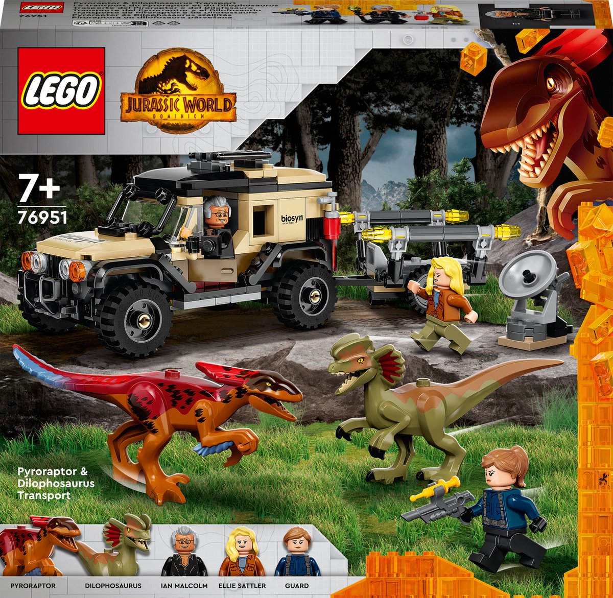 Loodgieter Versnellen plan LEGO Jurassic World Pyroraptor & Dilophosaurus transport - 76951 | bol.com