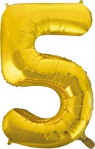Folieballon 5 jaar Goud 66cm