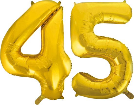Folieballon 45 jaar Goud 66cm