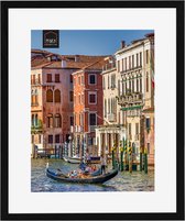 HAES DECO - Cadre photo en bois avec passe-partout Venezia noir pour 1 photo format 30x40 ou 40x50 -SP12950